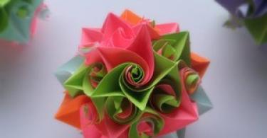 Восточные хобби. Амигуруми. Канзаши. Макраме. Оригами. Кусудама из бумаги, схемы изготовления волшебного шара Кусудама из бумаги схема цветок